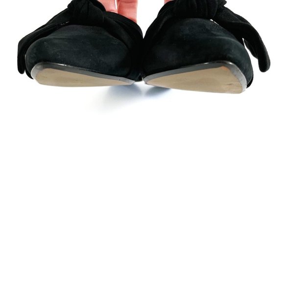 Renvy Amore Black Suede Mules Women's 6.5 Leather Slip On Flats Modern Casual - Picture 9 of 16